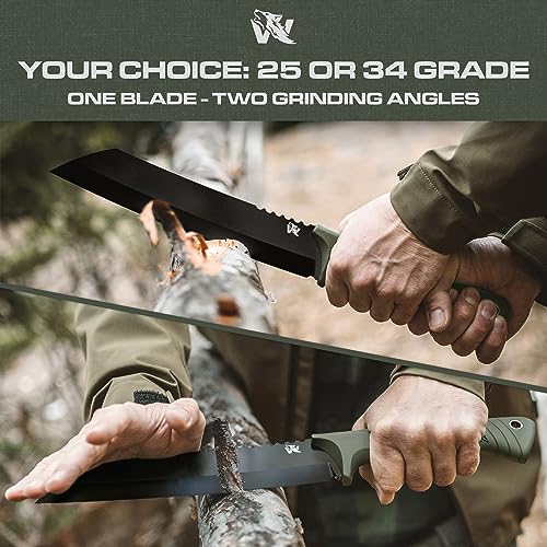 Image of ODENWOLF W Machete - Survival Machete Full Tang with Sheath - Strong D2 Steel Knife Machete for Cutting Trees, for Yard Work, and for Bushcrafting and Big Tactical Knife with TPE-Handle