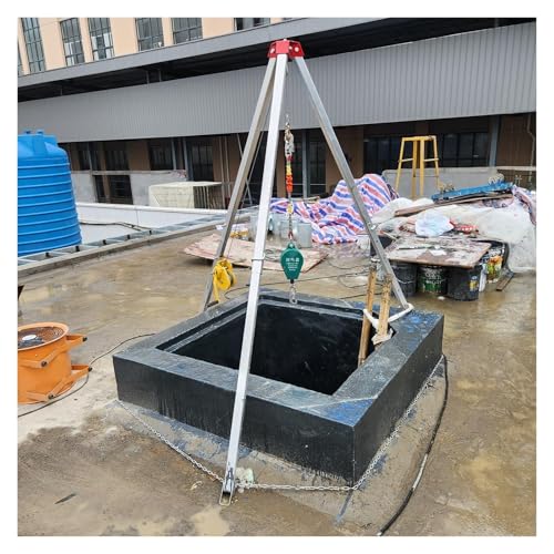 Rescue Tripod Lifting Rescue Equipment Fire Rescue Tripod Heavy Duty Fire Fighting Tripod，Emergency Rescue Tripod,Adjustable Portable Hoist Tripod Kit with Hand Winch for Confined Space Resc