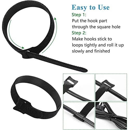 100 Pcs Cable Ties Reusable Hook and Loop Cable Straps Adjustable Tidy Fastening Strap Wire Management for Home & Office Accessories Headphones PC Wire USB Data Cables Organizer - Image 4