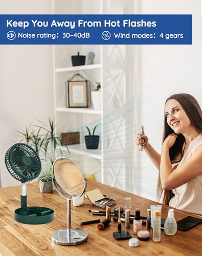 Ventilateur à piles Primevolve portable et pliable vert pour la table - 6
