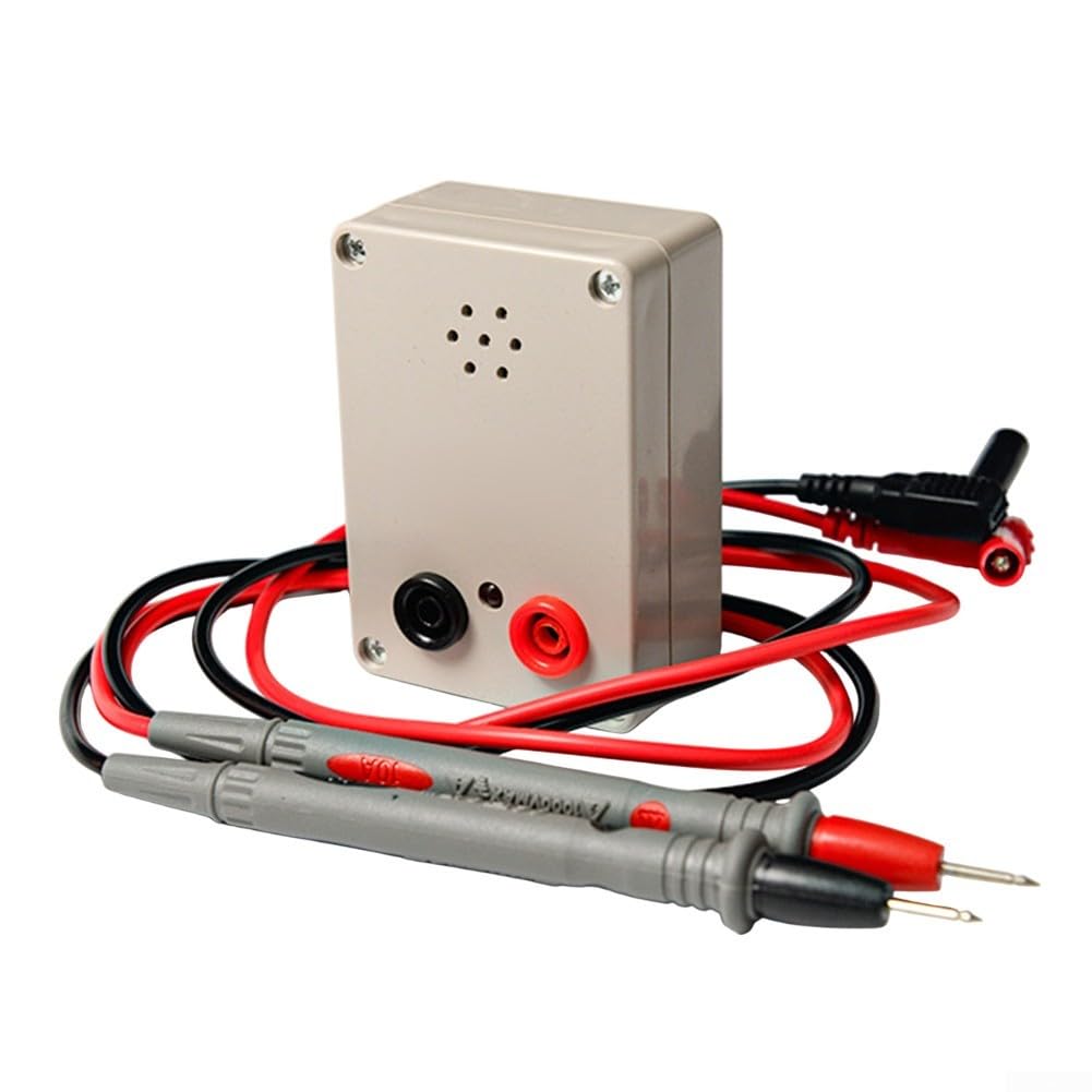 Eawfgtuw Tester per circuiti di continuità di tensione da 9 V, rilevatore di test per cavi elettrici con indicatore cicalino, spia luminosa, segnale acustico, multimetro, accessori componenti
