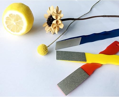 Miniatura 6 de DMD Diamond Color Coded Mini Diamond Hone Kit 3Grits #220400600 Afilador de cuchillos de mano plana rojoamarilloazul - 6 piezas