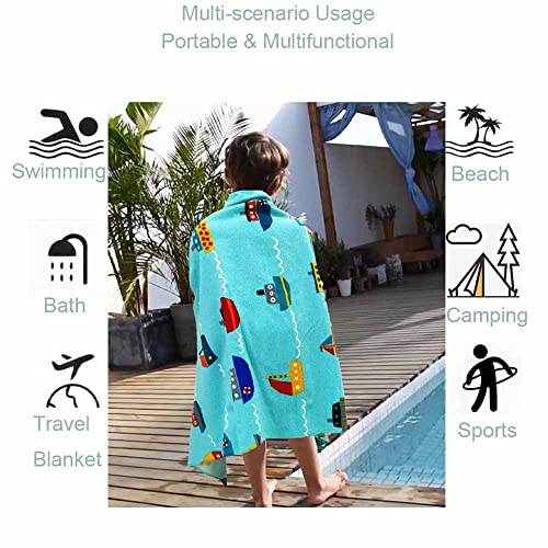 Pinkeonline Nautical Beach Towels For Kids Terry Blanket Throw Microfiber 27.5X55 Inches For Bath Swimming Camping And Sport, Voyage. #TOP3