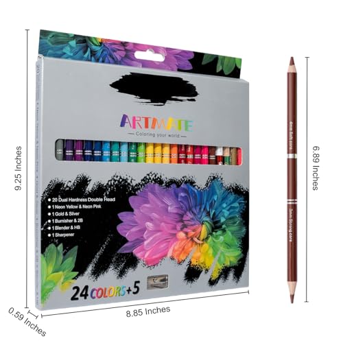 Crayons de couleur double tête à double dureté avec mélangeur - 7