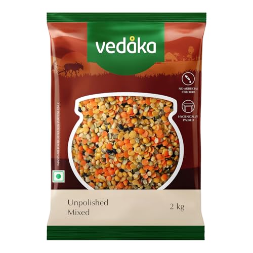 Image of Amazon Brand - Vedaka Premium Unpolished Mixed Dal 2 kg |Naturally Rich in Protein | Naturally Cholesterol Free