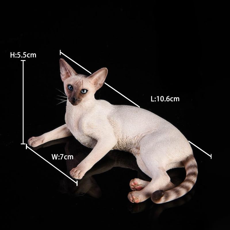 MMOS X JXK Siamese Cat Statue Cat Figurine for Table Decor Durable Polyresin with Intricate Details Gifts for Mom Women Cat Lovers