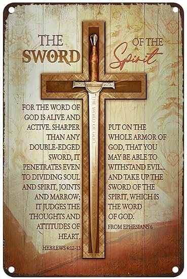 Amazon.com: Cosrkee Vintage Metal Tin Sign Amazing Cross Bible Verses ...