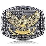Picture of Fibbadet Eagle Belt Buckle for Men- Western Cowboy American Flag Patriotic Rodeo Texas Belt Buckle (Gold)