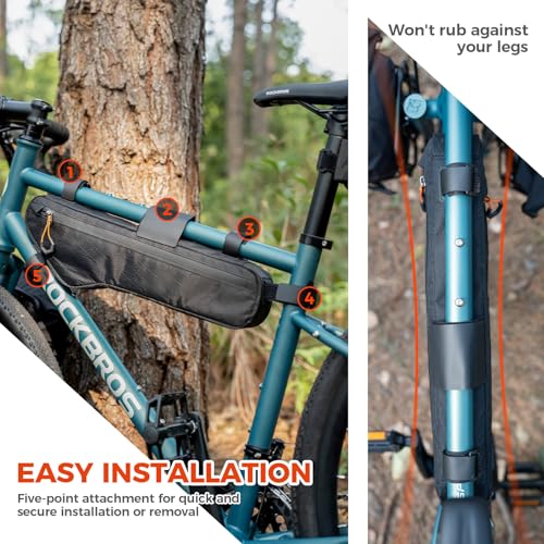 QUNATURE Bike Frame Bag, Waterproof Bike Triangle Bag Under Top Tube Pouch with 5-Point Fixation, 5.0L for Road MTB Gravel Cycling, Black by QUNATURE - Image 6