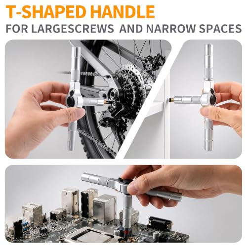 60 in 1 Magnetic Ratchet Screwdriver Set with Detachable T-Handle - image 8