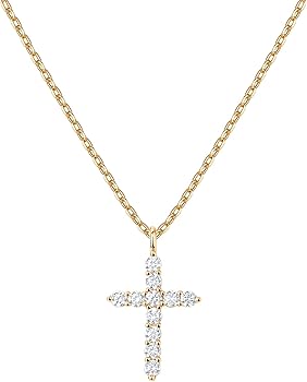 PAVOI 14K Gold Plated Cross Necklace for Women | Cross Pendant | Gold Necklaces for Women