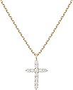 PAVOI 14K Gold Plated Cubic Zirconia Cross Necklace for Women | Cross Faith Pendant Necklaces
