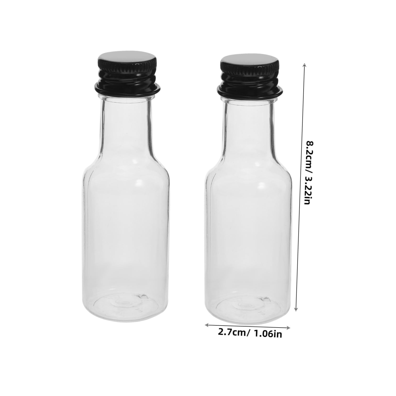 Unomor Cap 25ml Mini Bottles 24 Pack Plastic Wine Bottles for Creative Drink Storage