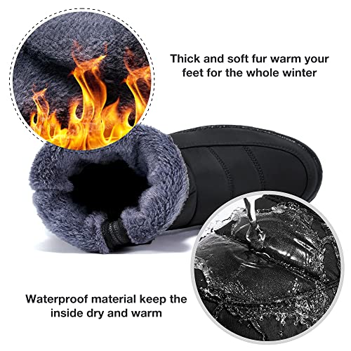Alicegana Womens Winter Snow Boots for Women Waterproof Warm Fur Lining Mid Calf Boots with Zipper Comfortable Outdoor Shoes4