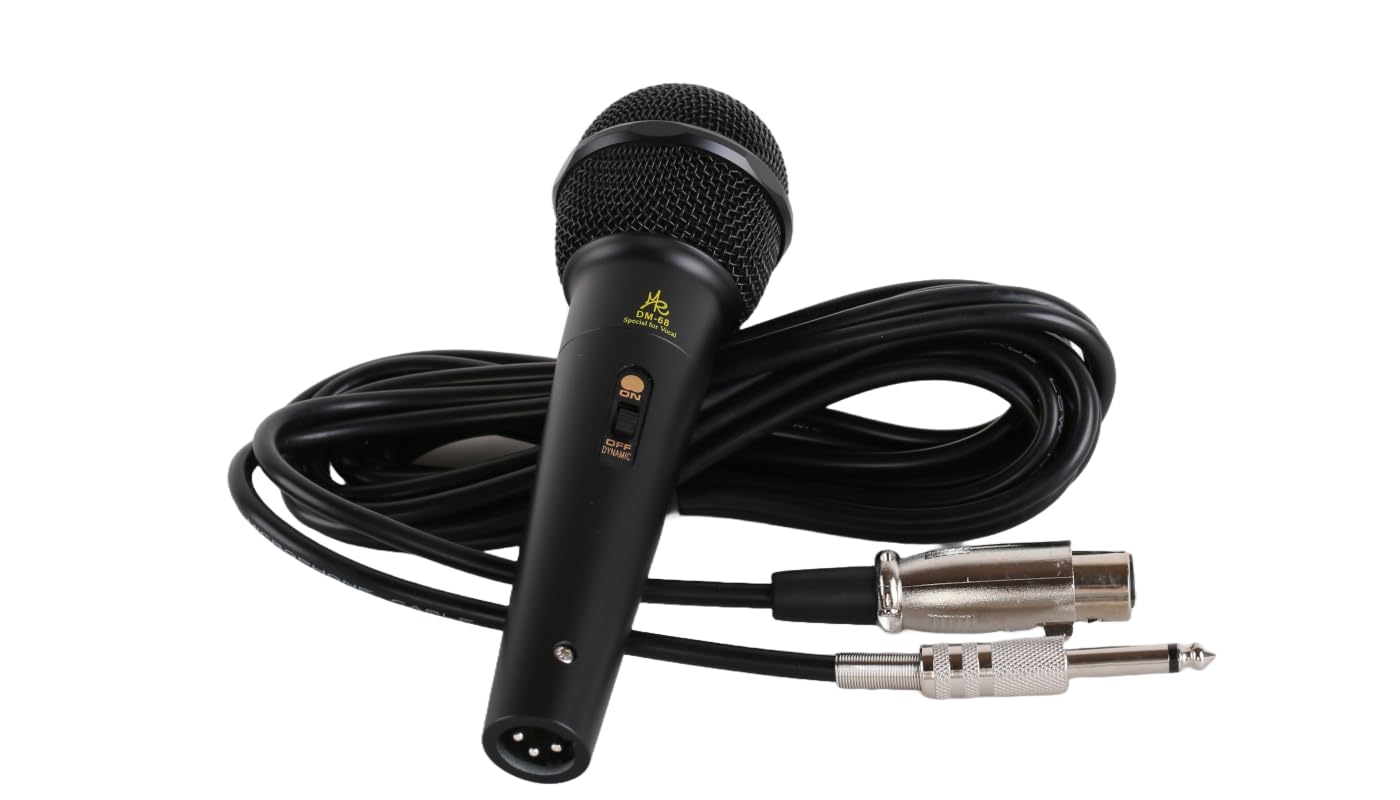 Martin RangerMartin Ranger DM68PRO Dynamic Vocal Microphone with XLR Cable, Cardioid Handheld Microphone for Karaoke, Performance, Public Speaking, Stage, Recording and Free Table Stand