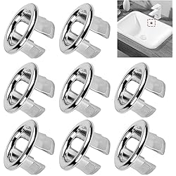 Embellecedor Rebosadero Fregadero Teka JDXun 8 Piezas Anillos de Desbordamiento de Fregadero, Tapa de Tapón de Desbordamiento de Lavabo, Redonda de Drenaje Insertar en Agujero para Baño Cocina