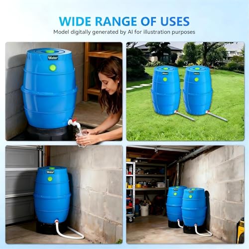 Image of SQUEEZE master 50 Gallon Water Collection Barrel-Drinking Water Storage Barrel with Spigots-Emergency Water Supply System