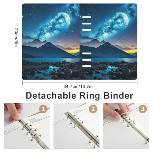 Carnet A5 en cuir synthétique Celestial Night Sky classeur rechargeable