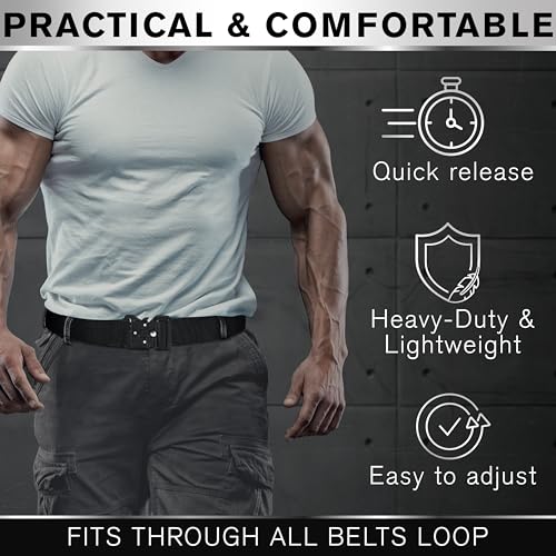 Image of TECEUM Tactical Belt - Heavy-Duty & Quick Release - Military, Work, Rigger, Duty & Utility Belt for Men