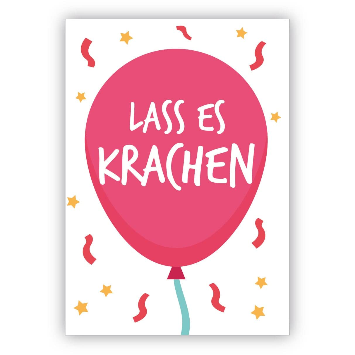 Kartenkaufrausch 16 Grußkarten (16er Set) Fröhlich freche Geburtstagskarte mit Luftballon: Lass es krachen. • schöne Glückwunschkarte mit Umschlag geschäftlich & privat