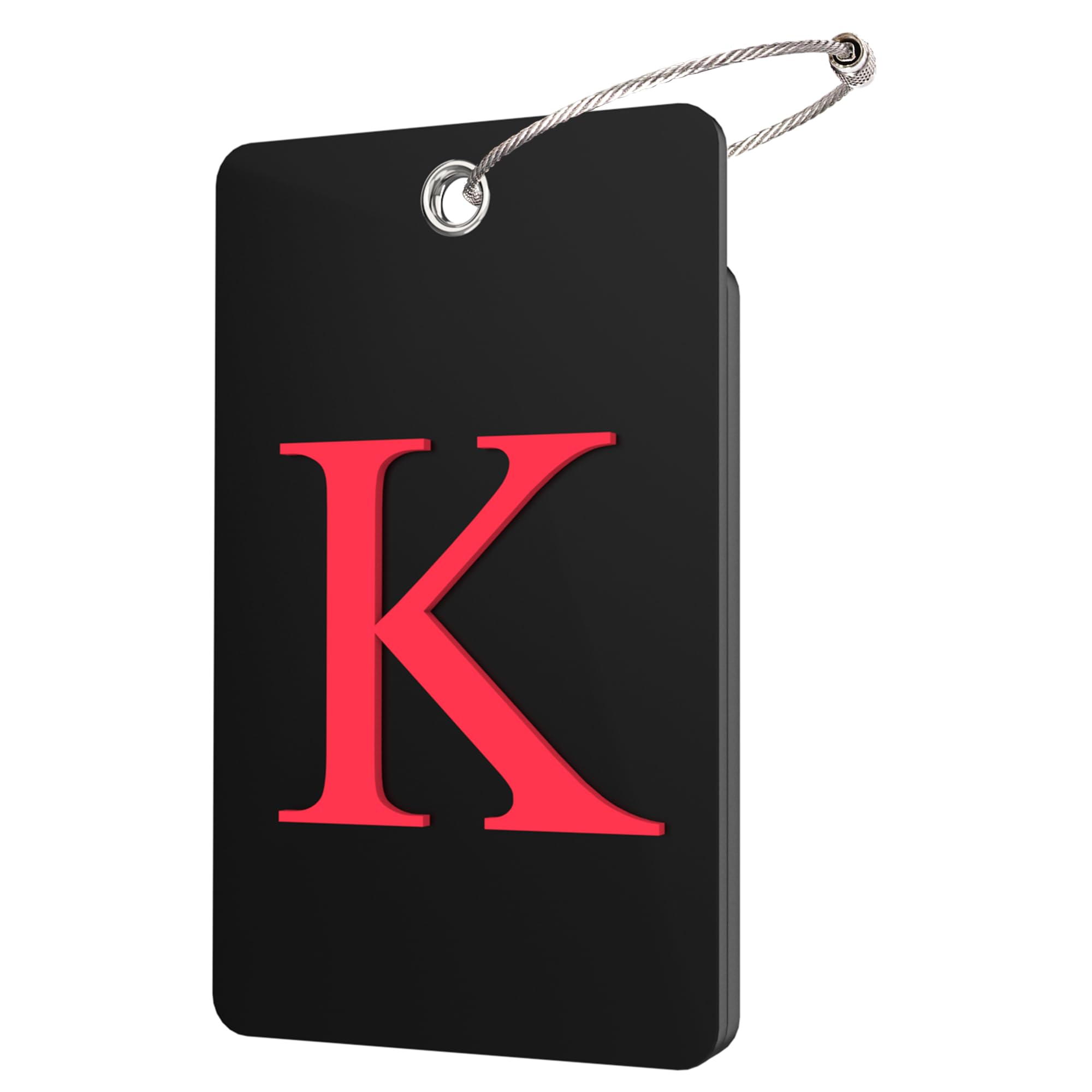 Gostwo 2 Pack Luggage Tags for Suitcases, 26 Initial Letter Travel Luggage Baggage Identification Labels ID Tag Fully Bendable Tags with Stainless