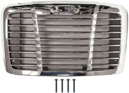 FRONT GRILLE - COMPATIBLE WITH FREIGHTLINER CASCADIA - 2008-2016 - CHROME W/SCREEN