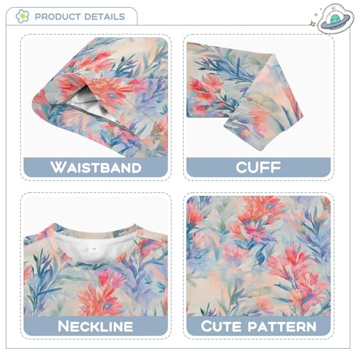 JUNZAN Watercolor Spring Flowers Kids Boys Hoodie Sweatshirt Fleece Kids Pullover Hoodie Party 4T3