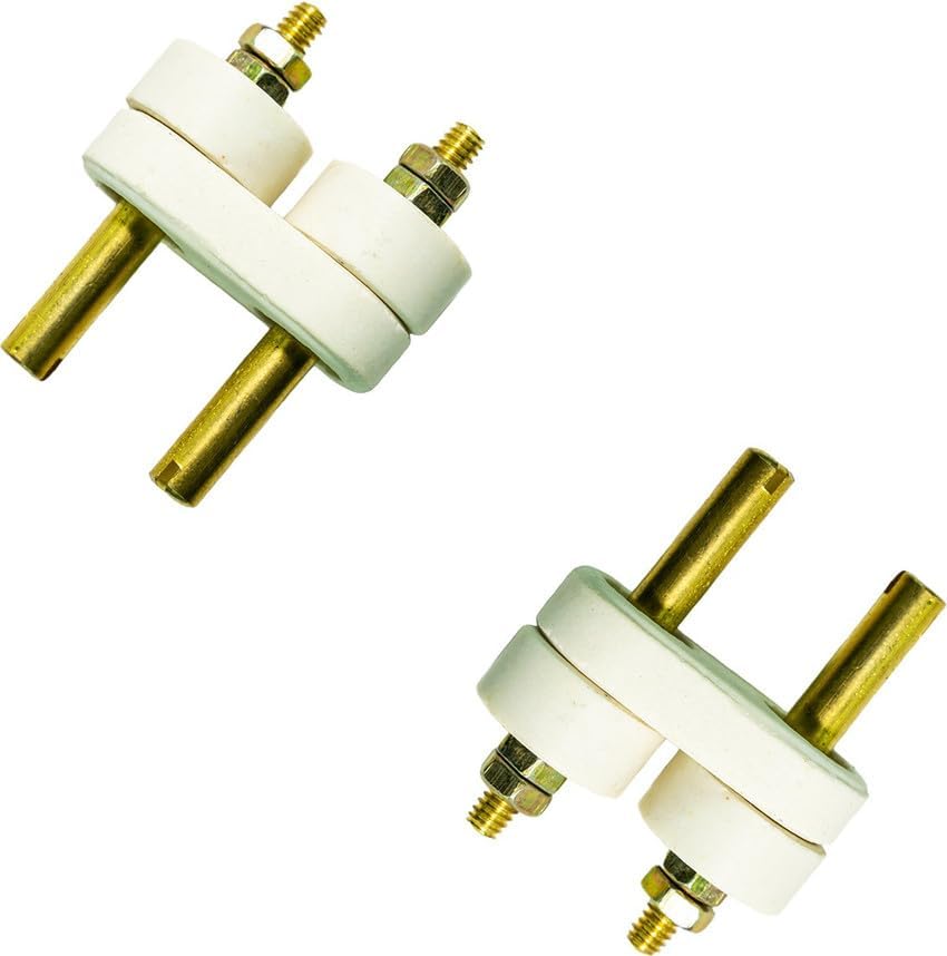 Ceramic Terminal Block, Dual Pole, Brass Plated Connectors, White | Two Brass Terminals (2)-image-28