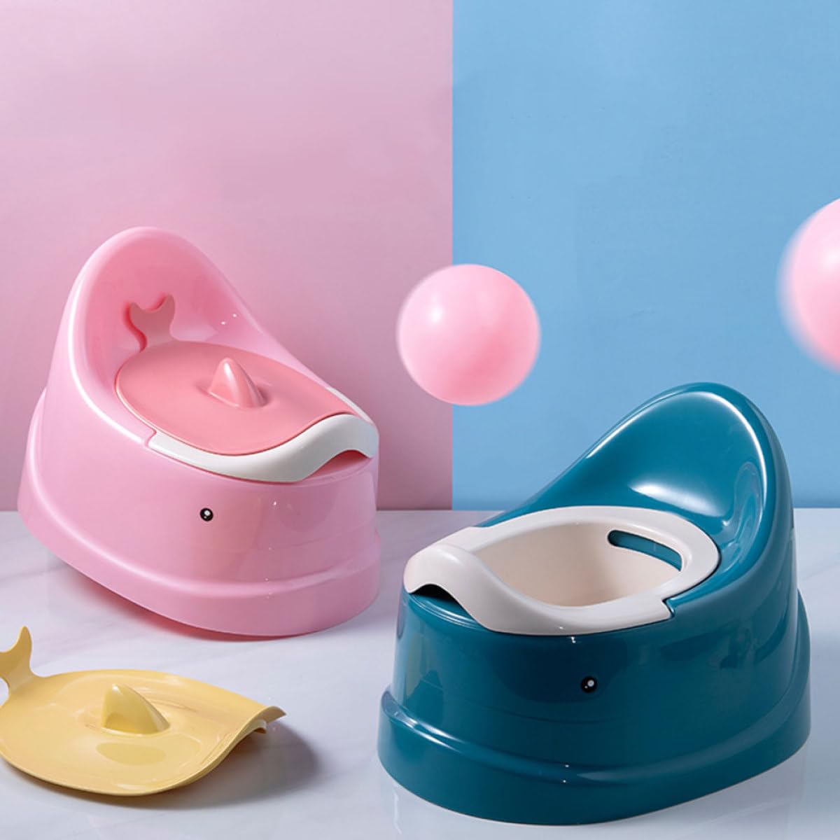 Hemobllo Töpfchentraining Toilette Tragbar Realistisches Kleinkind Töpfchen für Jungen und Mädchen Leichtes Reise Wc Frei für Zuhause und Unterwegs