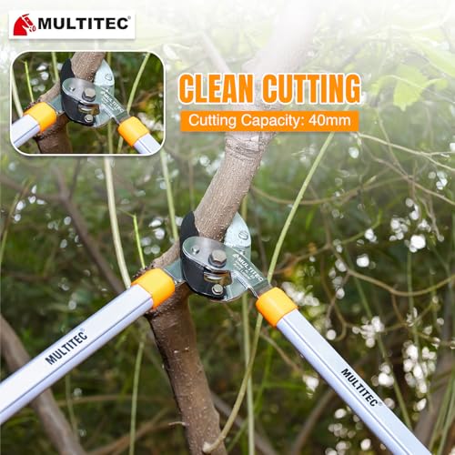 Image of MULTITEC AL-22 Heavy Duty Anvil Lopper | Tree Branch Cutter for Dry, Hard & Dead Wood | Carbon Steel Blade Garden Pruning Tool with Lightweight Aluminium Handles | Manual Tree Pruner