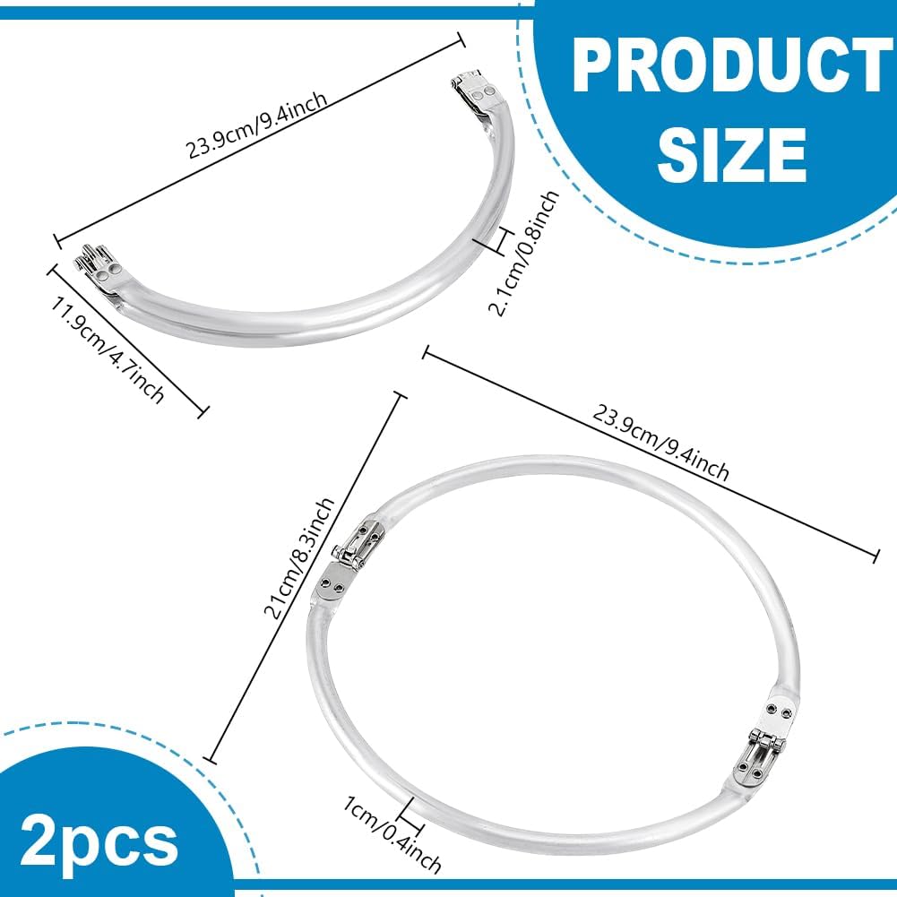 PH PandaHall 2pcs Purse Frame Kiss Lock Clasp Bag Frame,9.4inch U-Shaped Aluminum Kiss Clasp Internal Tubular Frame Replacements for Purse Handle Bag Making Sewing Clutch Crafts