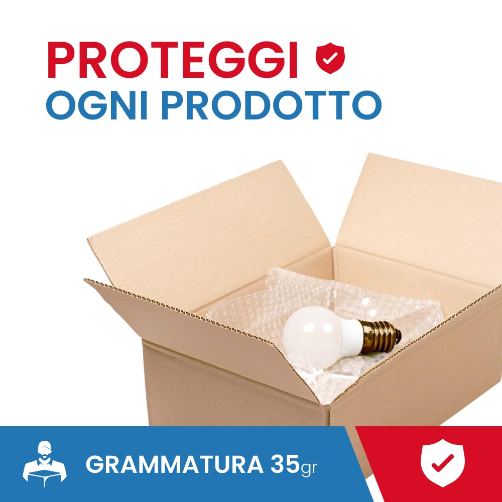Pluriball Imballaggio 1x30Mt 35gr/mq Plastica con Bolle Protezione Oggetti