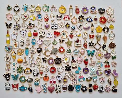 Image of 15 /20 /30 /40 /50 /60 /70 Pcs Mix Design Pendant Charms For Key Chain Earring Necklaces Bracelet DIY Crafts and Jewelry Making Accessories - Mix Color enamel charms