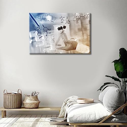 Image of TUMOVO 1 Pieces Medical Poster Canvas Wall Art Young Scientist Pictures Wall Decor for Bedroom Clinical Laboratory Artwork Wall Art Framed Ready to Hang (16 inch Wx24 H)