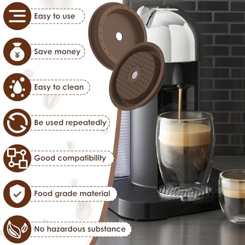 4 cápsulas Vertuo reutilizáveis, cápsulas recarregáveis de café Vertuo para refil VertuoLine, compat