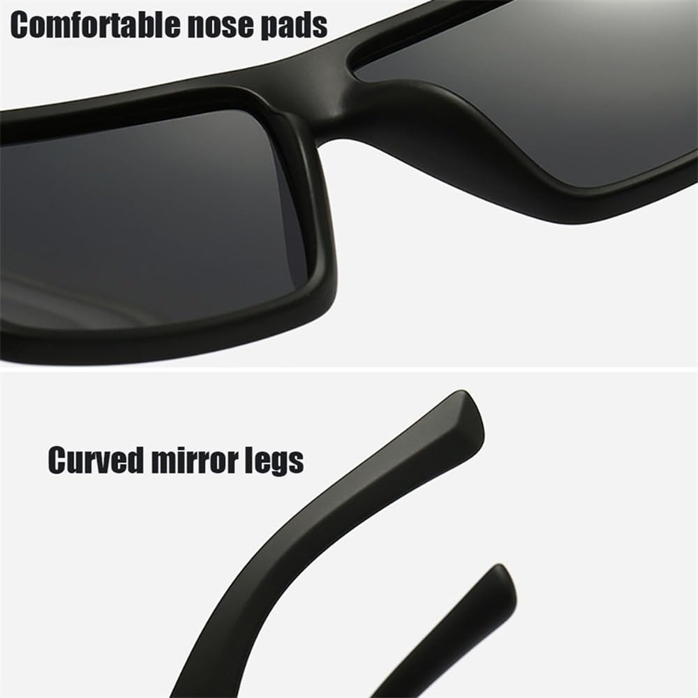 Gafas de sol polarizadas grandes cuadradas para hombre y mujer, antirreflejos, para conducir y pescar.