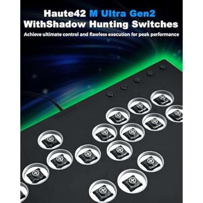 Haute42 Leverless Controller Arcade Stick: Aluminum Leverless Arcade Stick M Ultra GEN2 with Lock Button & RGB Lighting, Arcade Controller Street Fight for PC/PS3/PS4/Switch Game,Low-Profile Switch Arcade Stick Support Hot Swap & SOCD