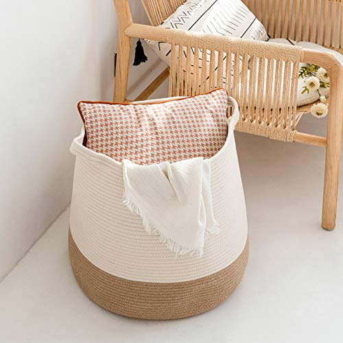 Indressme Large Jute Basket (Set Of 2)- Xxxl Large Cotton Rope Basket And Belly Blanket Basket #TOP3