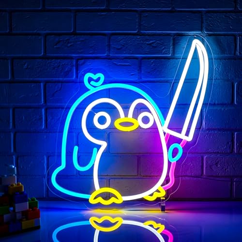 Image of Penguin Neon Sign Led Neon Lights Neon Signs for Wall Decor Light Up Sign for Birthday Party Club Gift