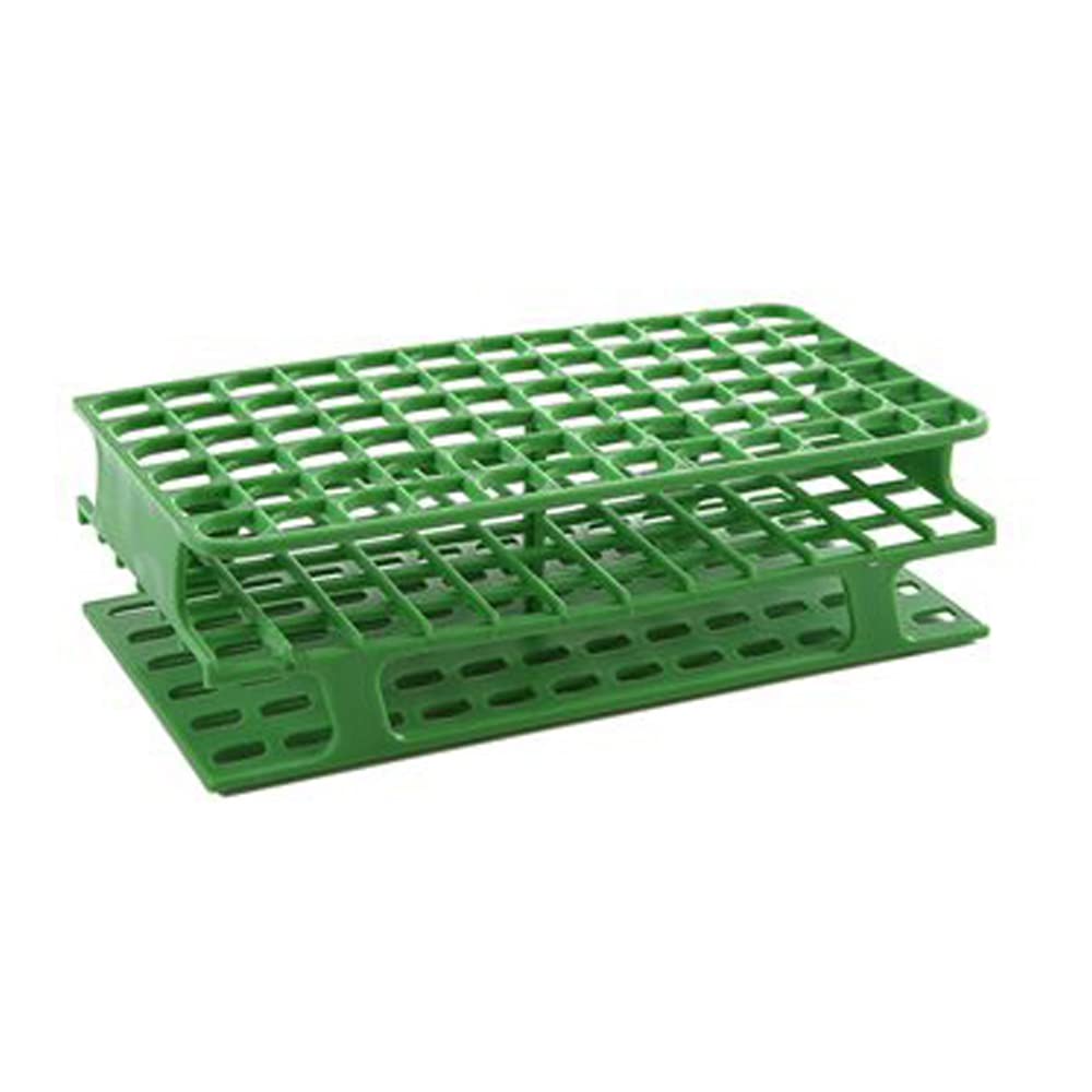 Heathrow HS27552C OneRack Test Tube Rack, Full PP 16 mm, 72 Place, Green (Pack of 8)