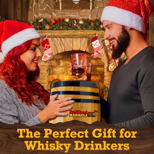 Red Head Barrels - Custom Engraved 1 Liter Oak Barrels for Aging Whiskey, Rum, Tequila, Bourbon, Scotch and Wine, Aged and Charred Oak Barrel for Custom Personalized Exclusive Home Distilling - Thumbnail 3