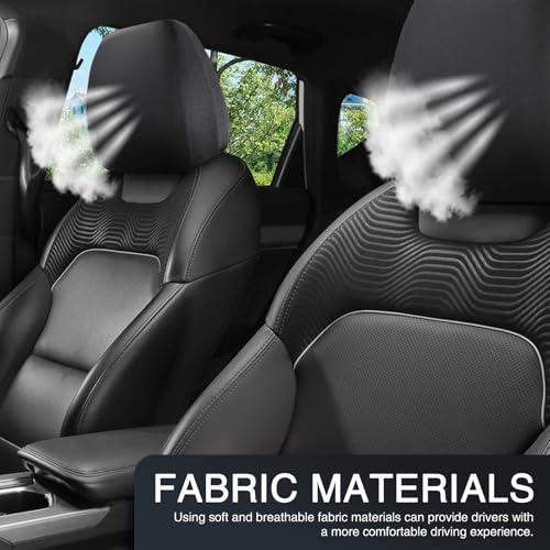 QODOLSI Pack-4 Car Seat Headrest Dust Cover, 9\" x 10.6\" Stretch Full Surround Anti-scratch Protector, Breathable Sweat Absorbent Cleanable Reusable Cover for All Seasons, Universal for Cars (Black) - Thumbnail 6