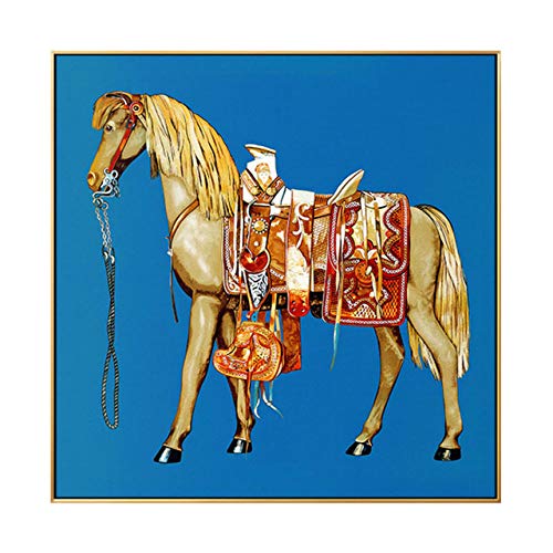 Toile Cheval Abstrait Saoudien Classique Peinture de Luxe Salon 50x50