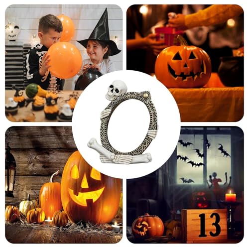 Figurines squelettes décoratives d'Halloween en résine sculptée pour coiffeuse - 4