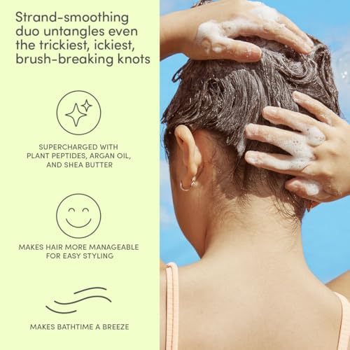 Evereden Kids Routine Bundle - Detangling Shampoo and Conditioner + Multi-Vitamin Face Wash and Face Cream for Kids 3+