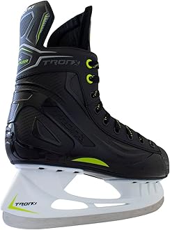 TronX Stryker 2.0 Senior Adult Teen Junior Kids Ice Hockey Skates Skate Size 8 (Shoe Size 9)