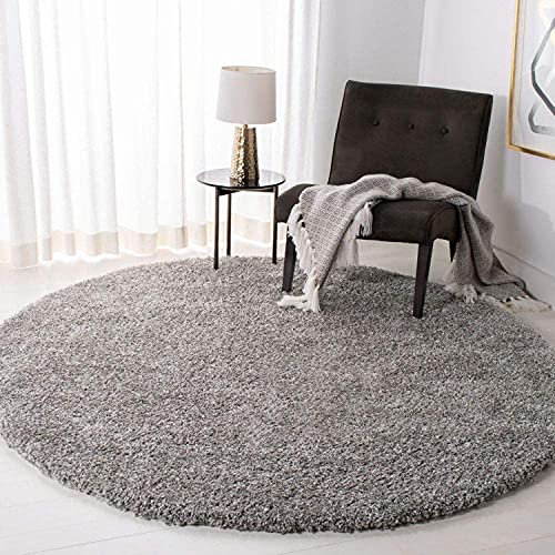 Image of CD Carpet Anti Slip Shaggy Fluffy Fur Rugs and Carpet for Living Room Bedroom Kids Room Plain Circle Carpets for Home with 2 Inch Thickness (Color Royal Grey Size 6x6 Feet Round)