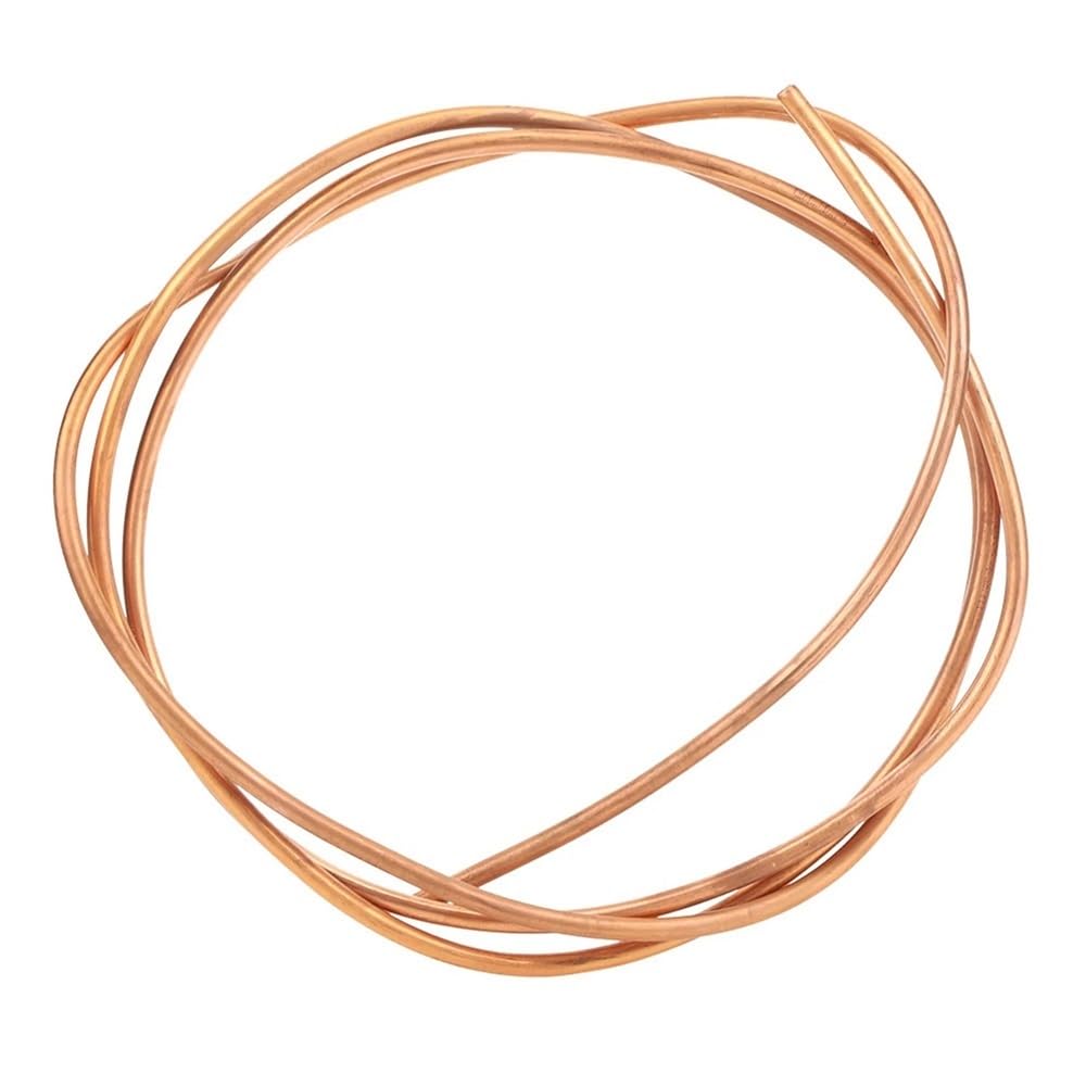 Copper Tube 2m C1100 T2 Copper Tube Soft Coil Pipe, Processable Tubing, Bent for Air Conditioner Refrigeratorm