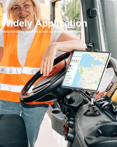woleyi Suporte de tablet de carro para para-brisa – [Ventosa de 95 mm] Suporte de tablet para painel