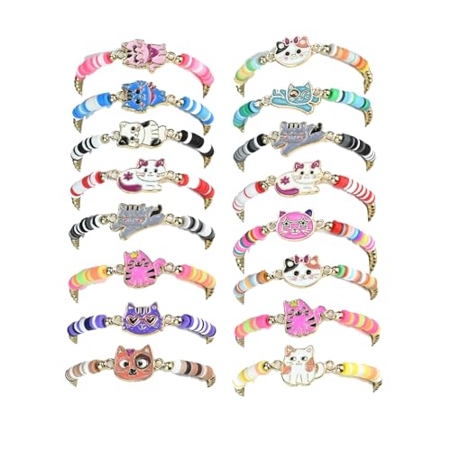 QITIXI:OU 16 Stück Freundschaftsarmbänder, Armband mit Katze...